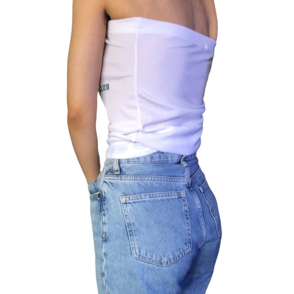 Prettylittlethings NWT White Tennis Ruche tie Tube Top - Picture 4 of 10